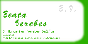 beata verebes business card